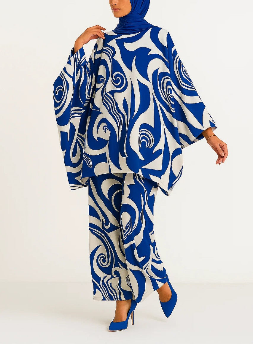 Blue Printed  Coord Set  D62133