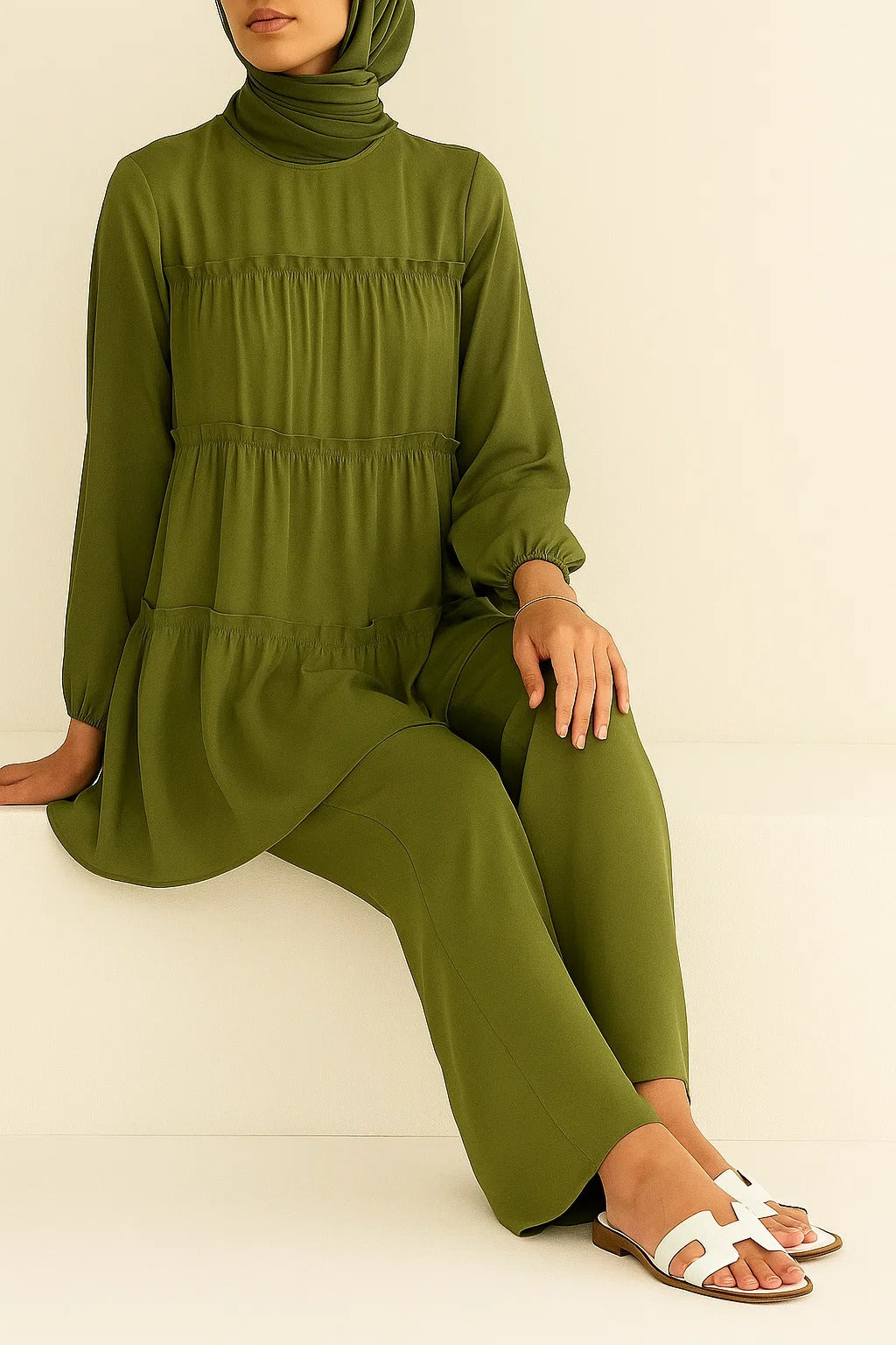 Green Tiered Coord Set