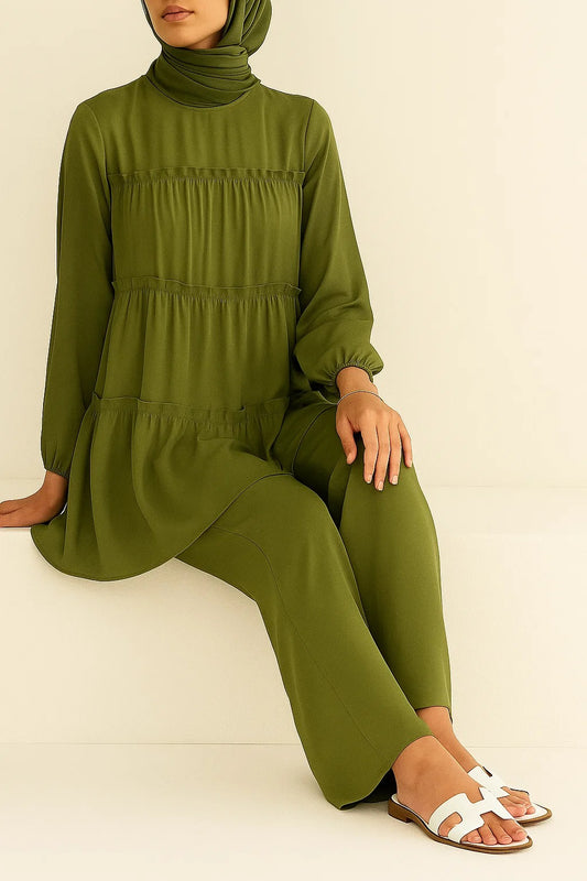 Green Tiered Coord Set
