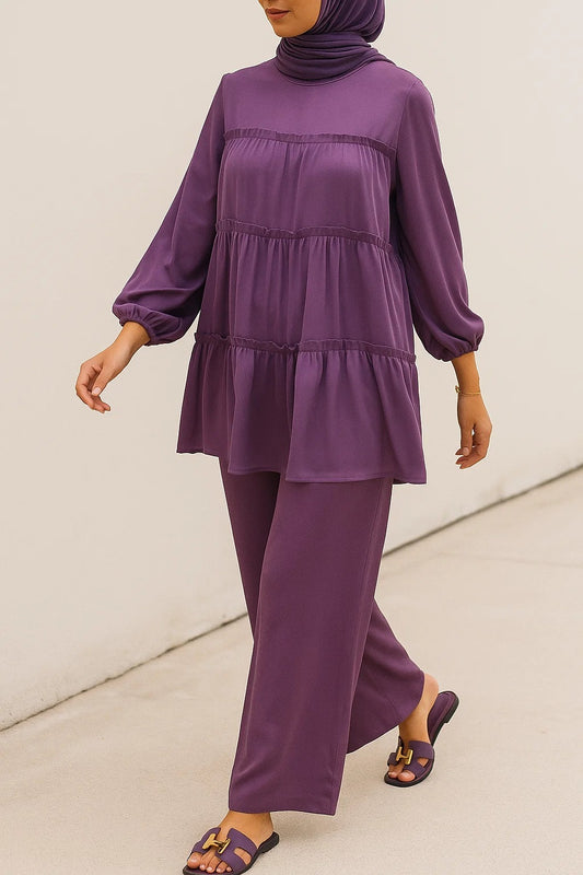 purple Tiered Coord Set