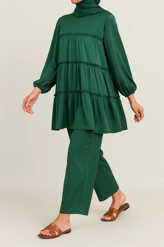 Emerald Green Tiered Coord Set