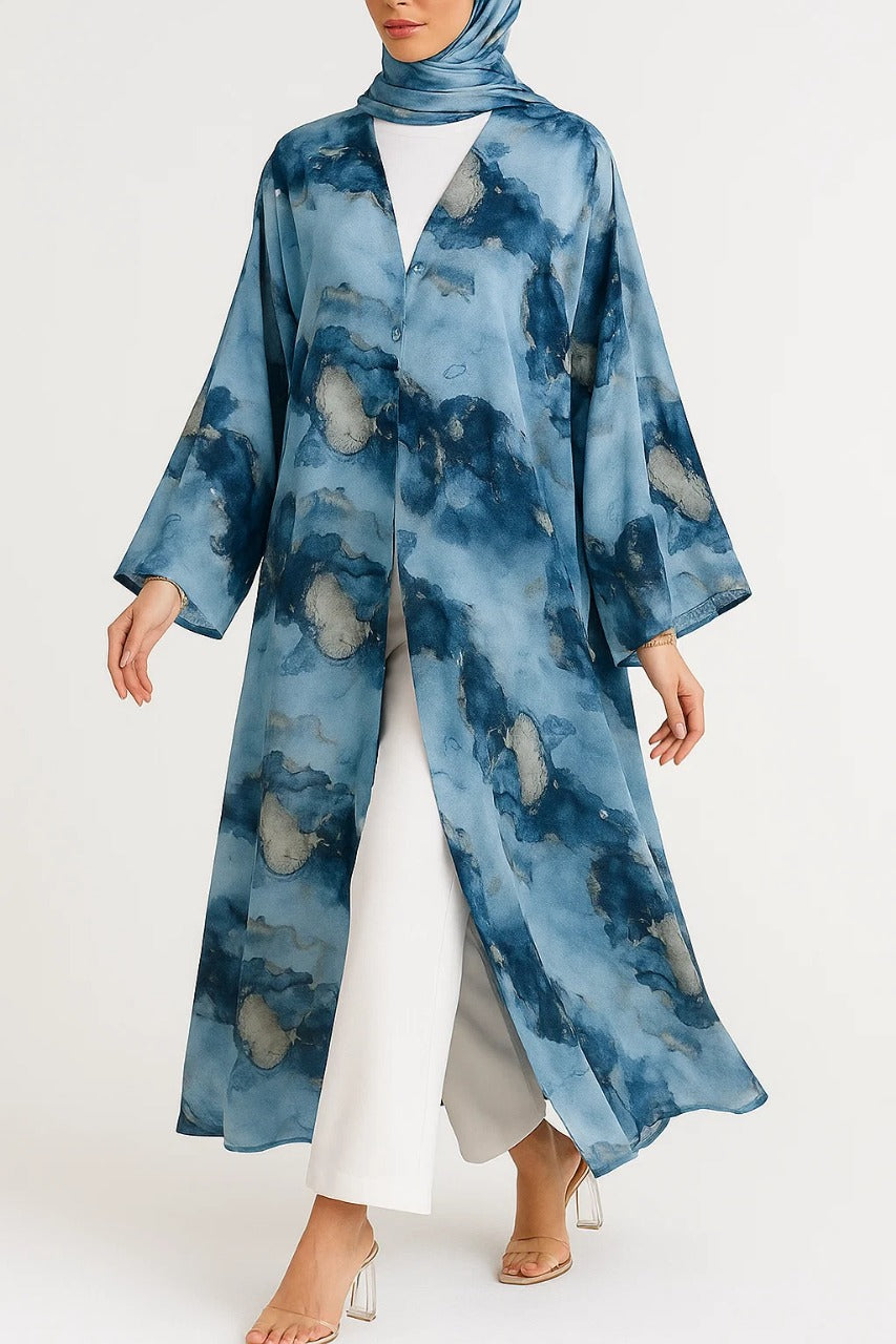 Ice Blue Celeste Abaya