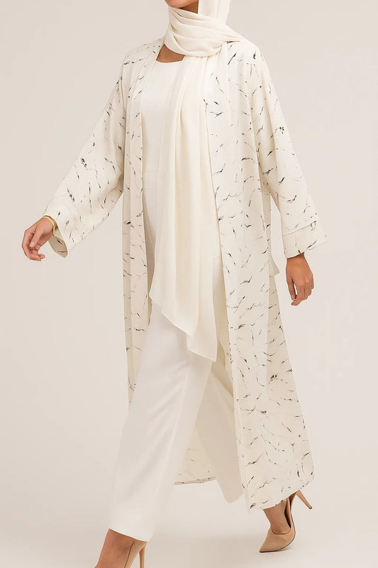 Minimalistic Printed Chiffon Abaya