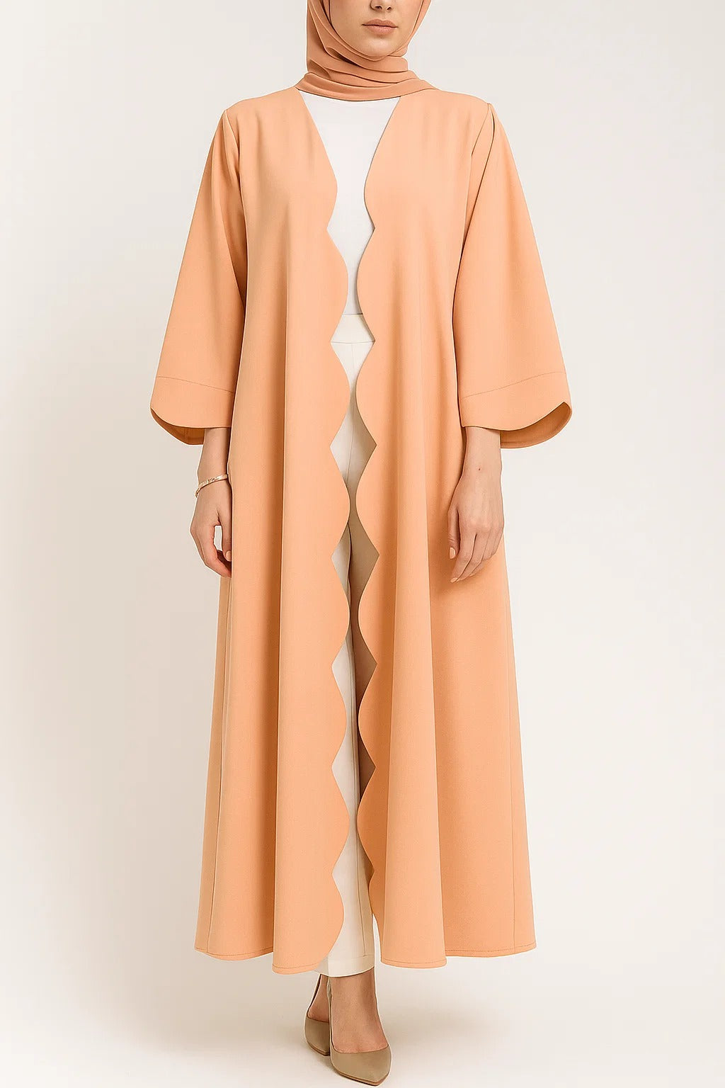 Peach Wave abaya