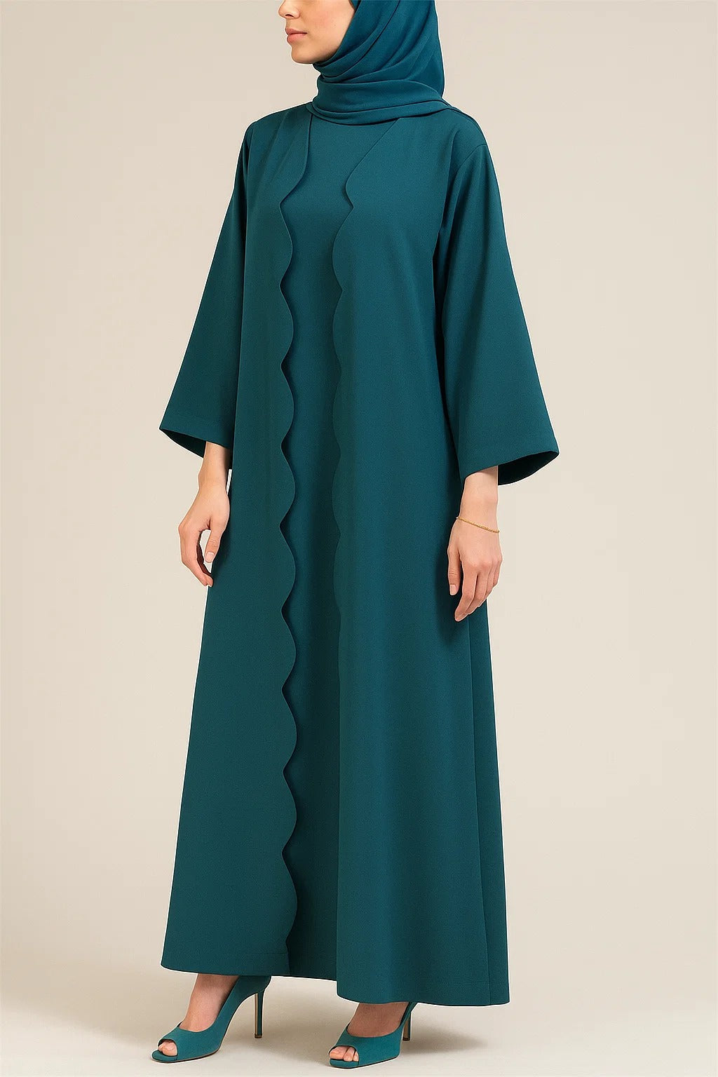 Teal Wave abaya
