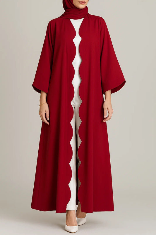 Cherry Red Wave abaya