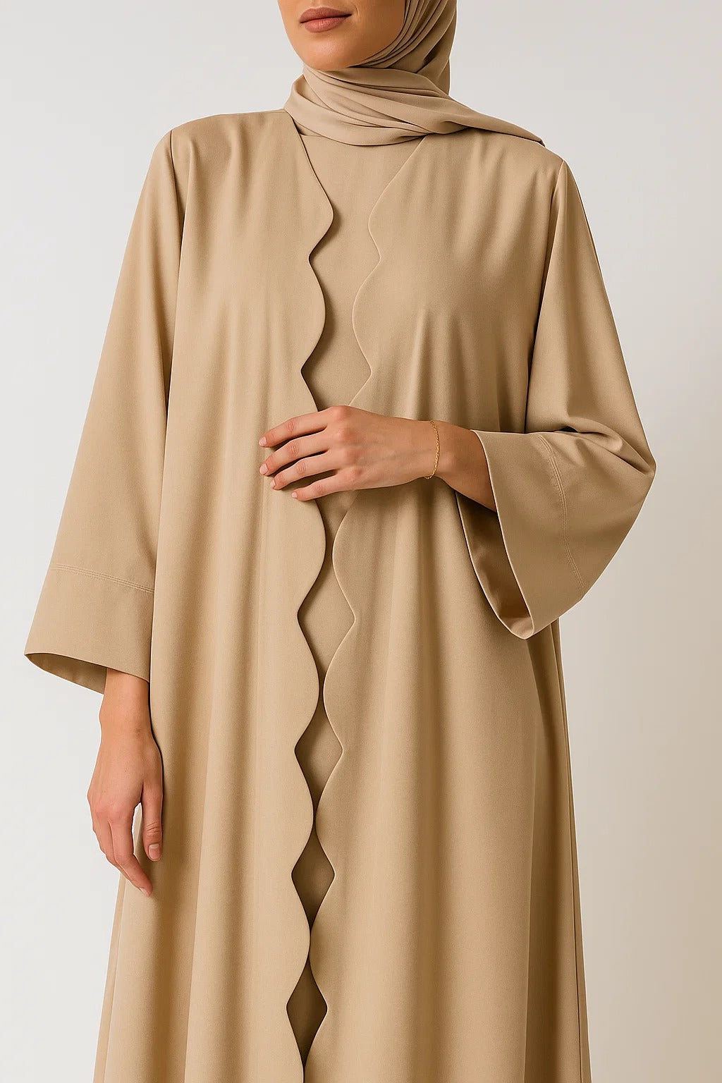 Beige Wave abaya
