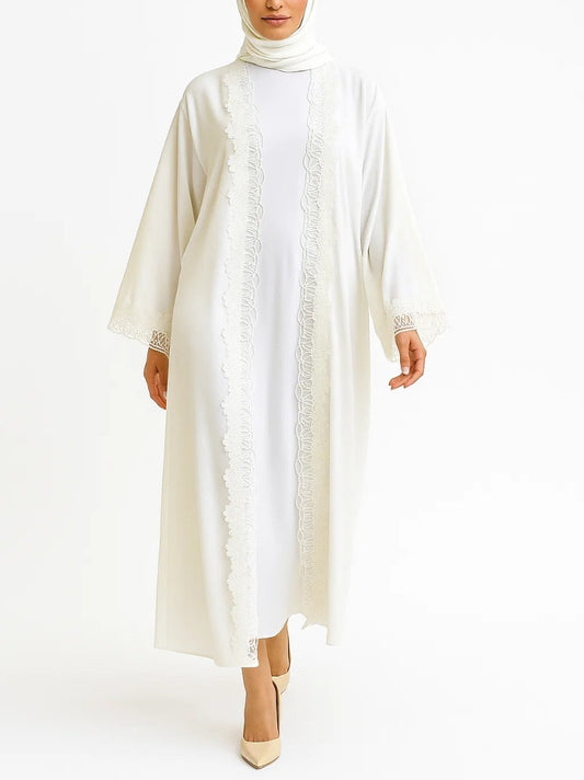 White lace abaya