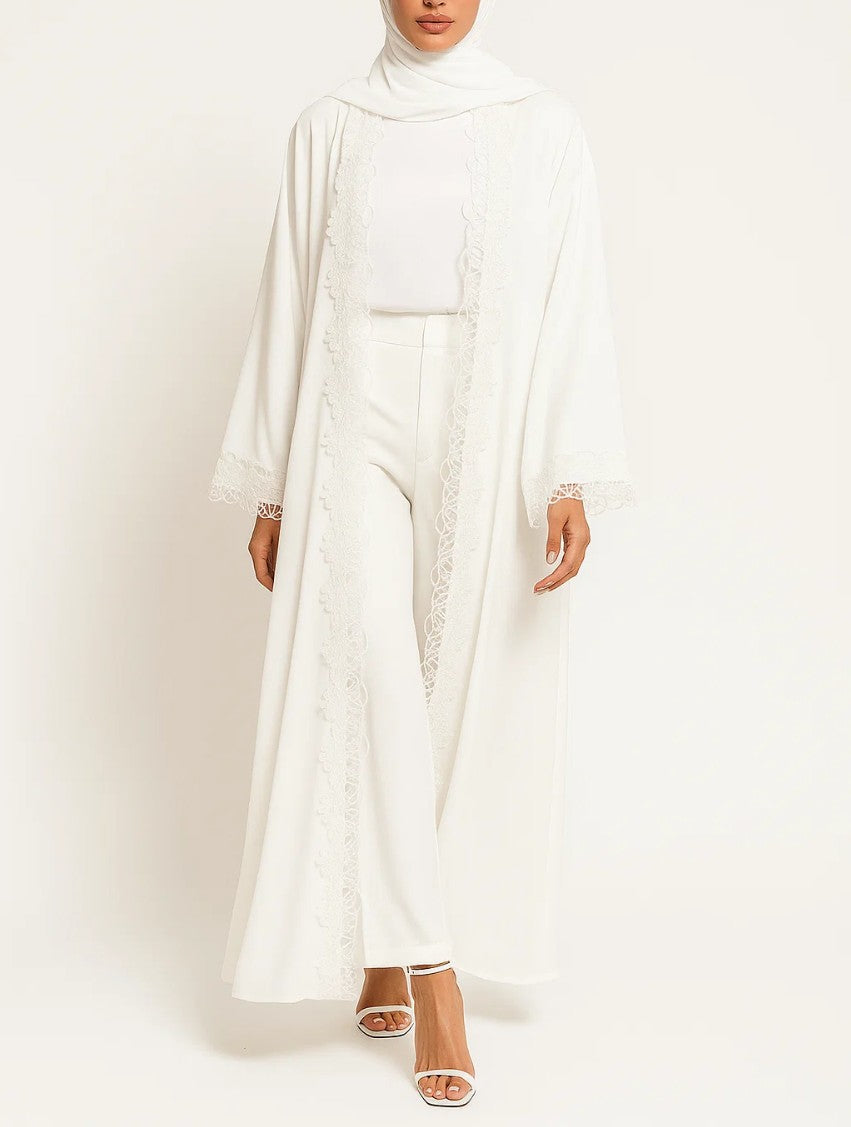 White lace abaya