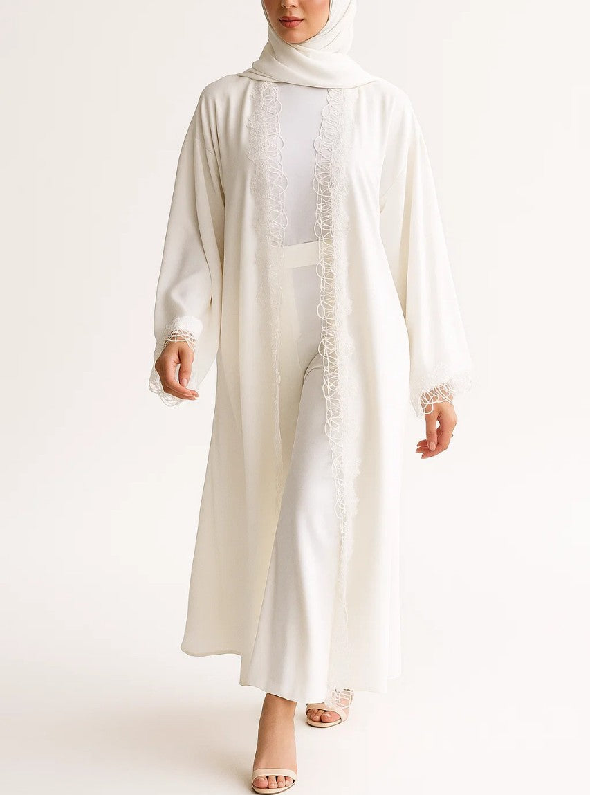 White lace abaya