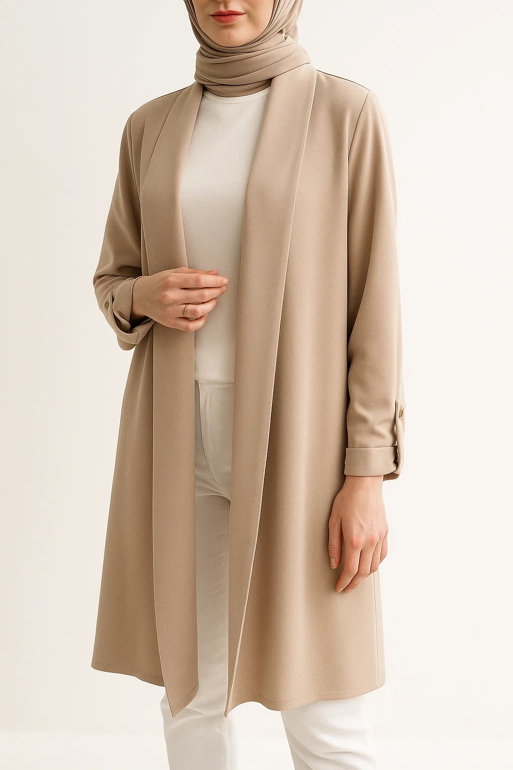 Beige - Duster Cardigan