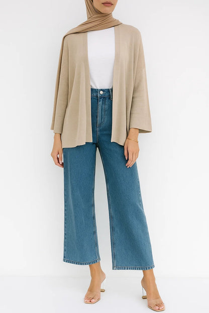 Beige - Viscose Betwing Cardigan