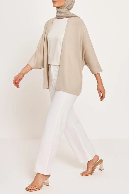 Beige - Viscose Betwing Cardigan