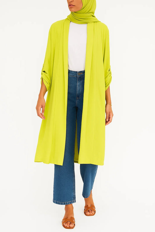 Parrot green- Latte Layer Cardigan