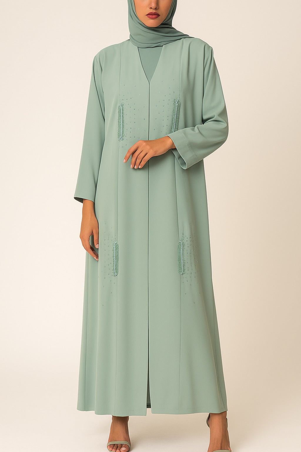Pestal Green Nagham Abaya