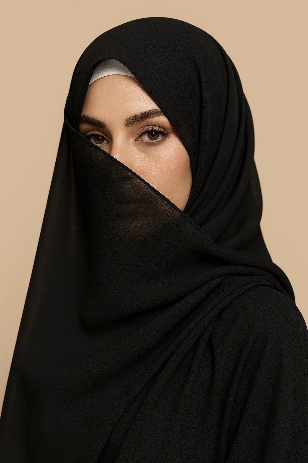 Black Chiffon Hijab