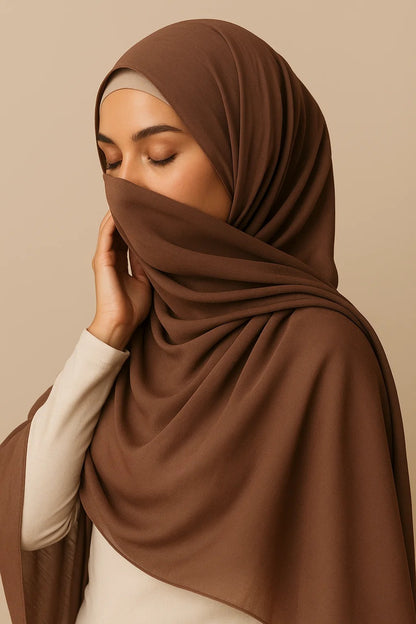 Brown Chiffon Hijab