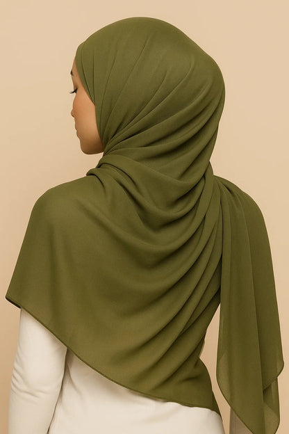 Olive Chiffon Hijab
