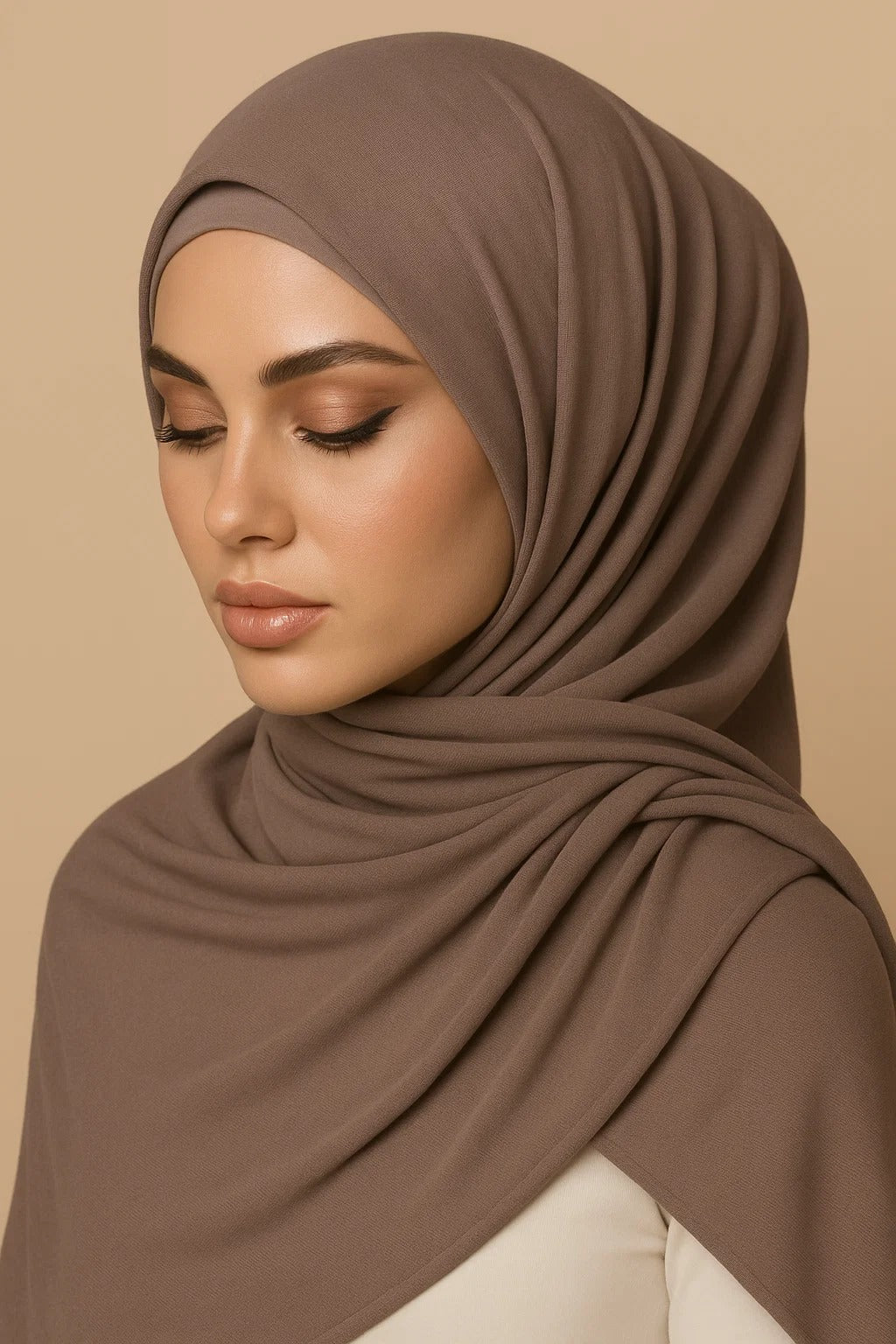 Taupe Jersey Hijab