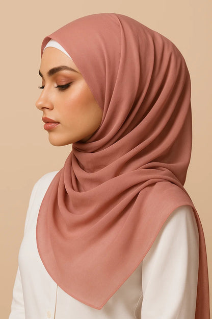 Dusty Pink Chiffon Hijab