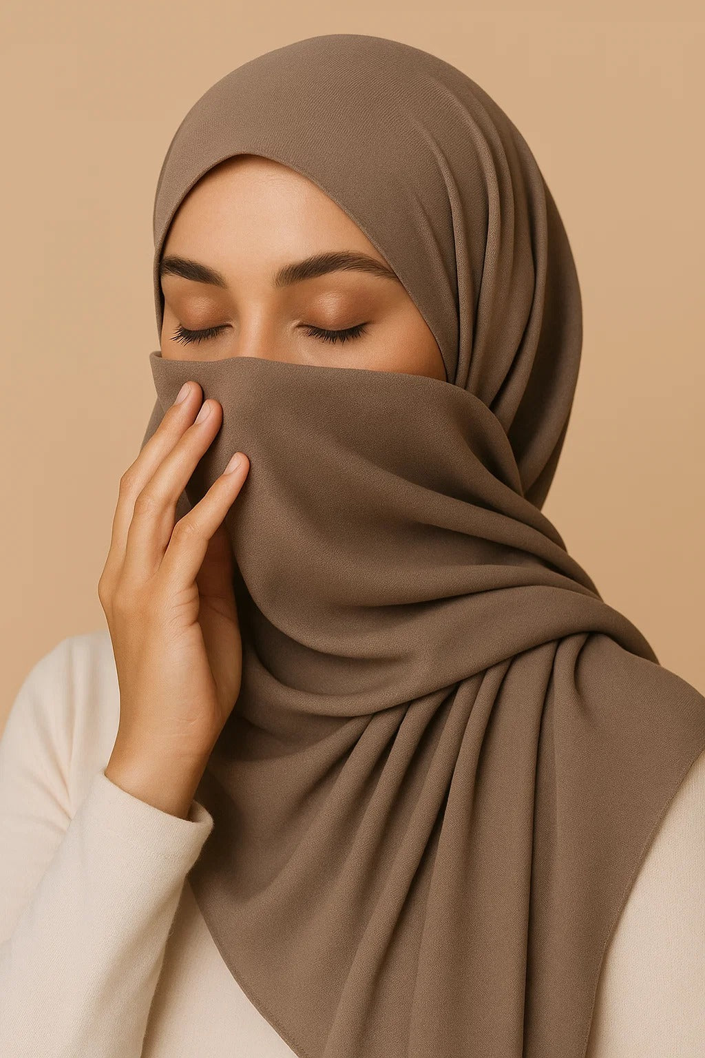 Taupe Jersey Hijab