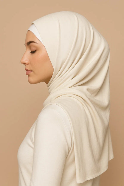Cream Jersey Hijab