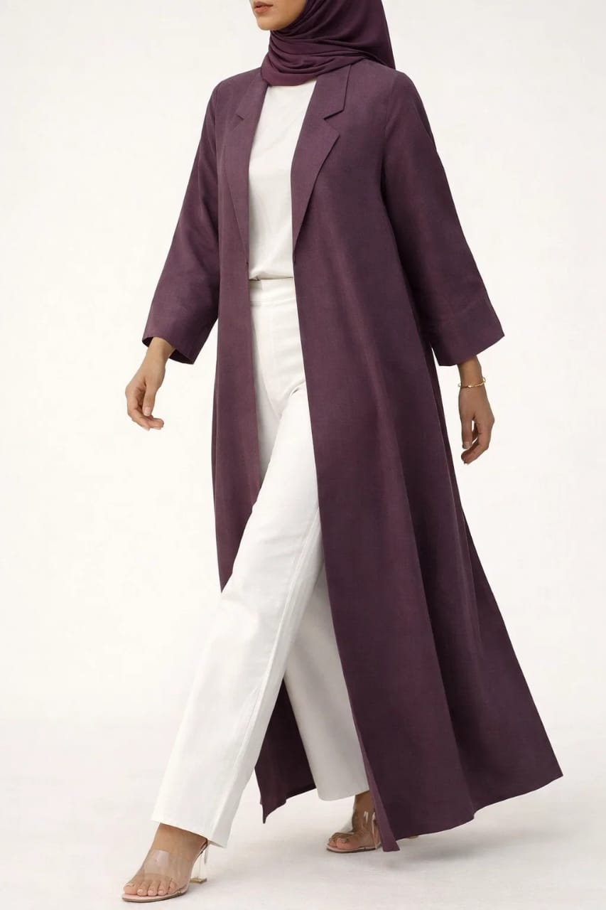 Purple Aureline Coat Abaya