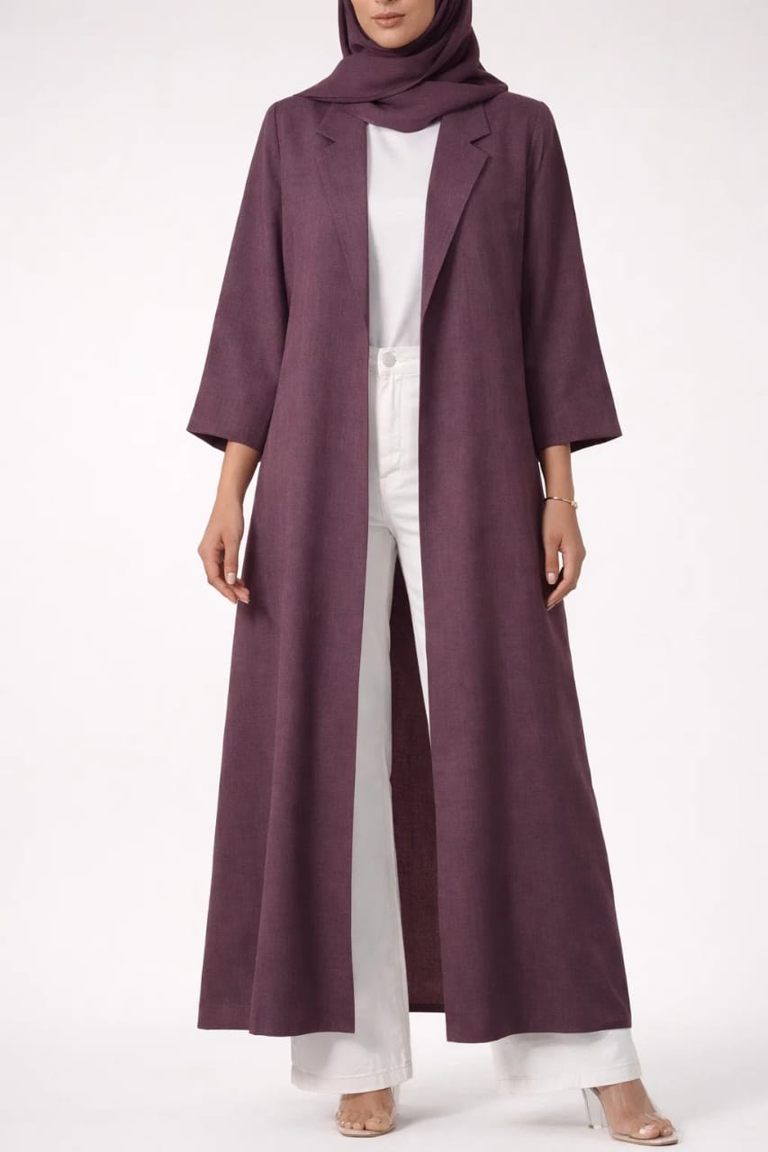Purple Aureline Coat Abaya