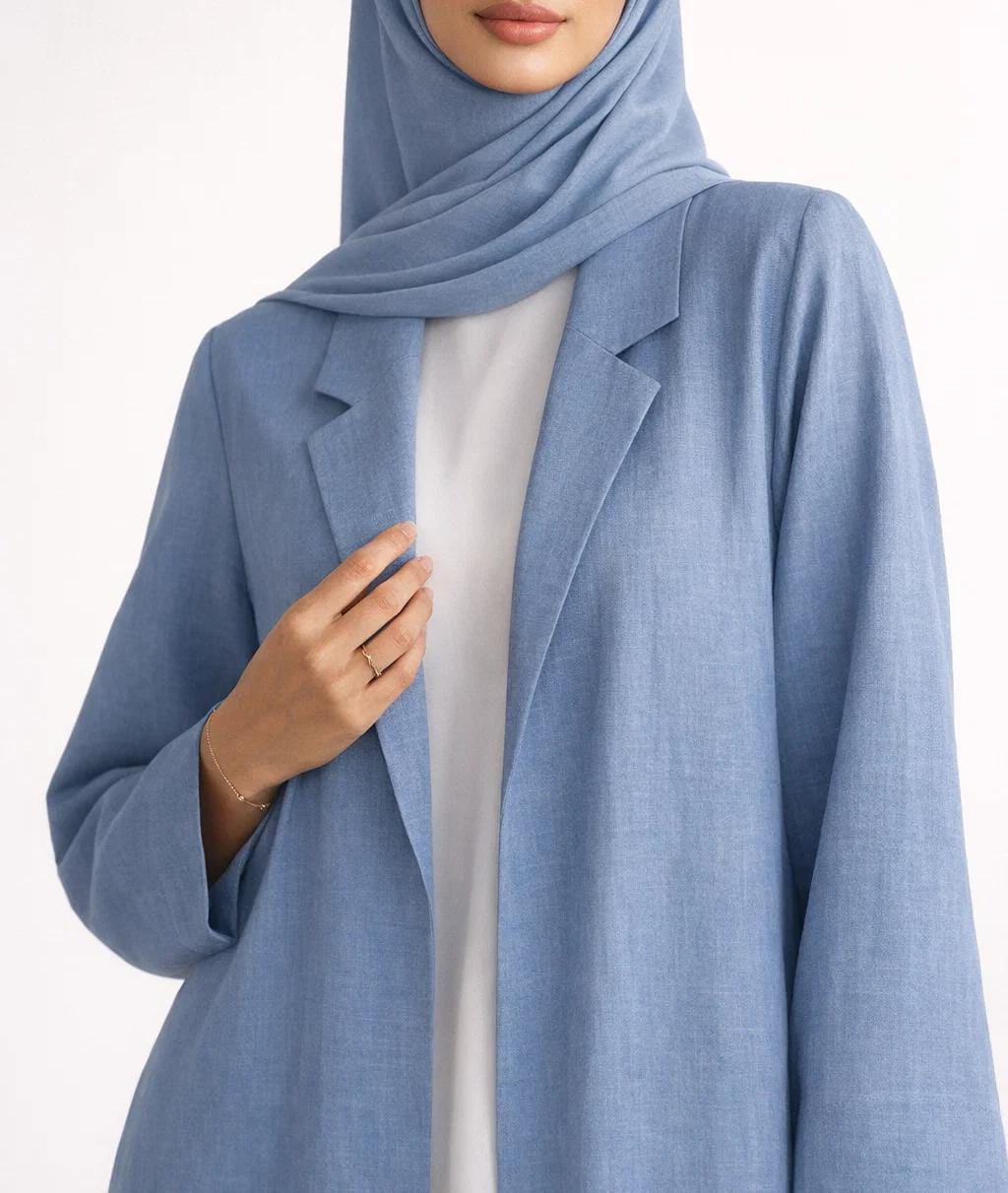 Ice Blue Aureline Coat Abaya
