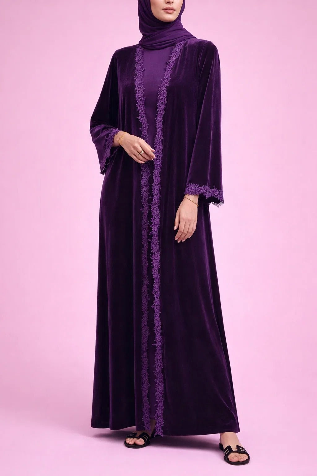 Purple Velvet Espresso Abaya
