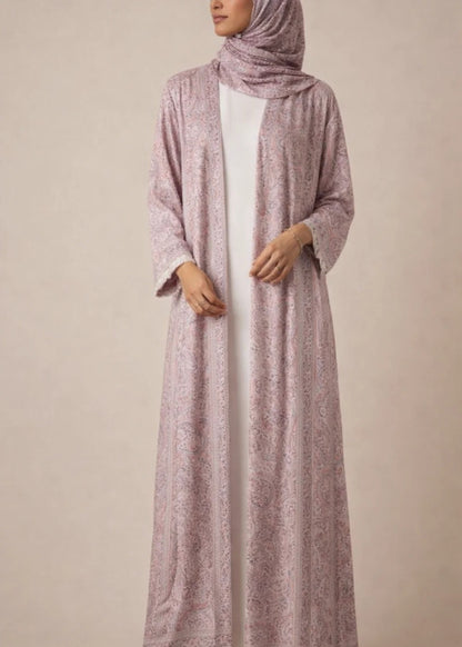 Mauve Pashmina Abaya AT02