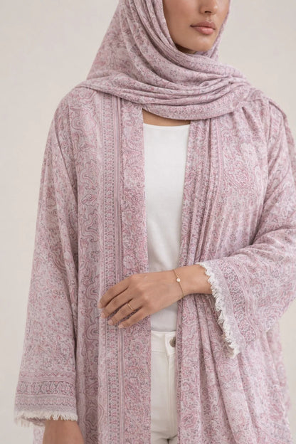 Mauve Pashmina Abaya AT02