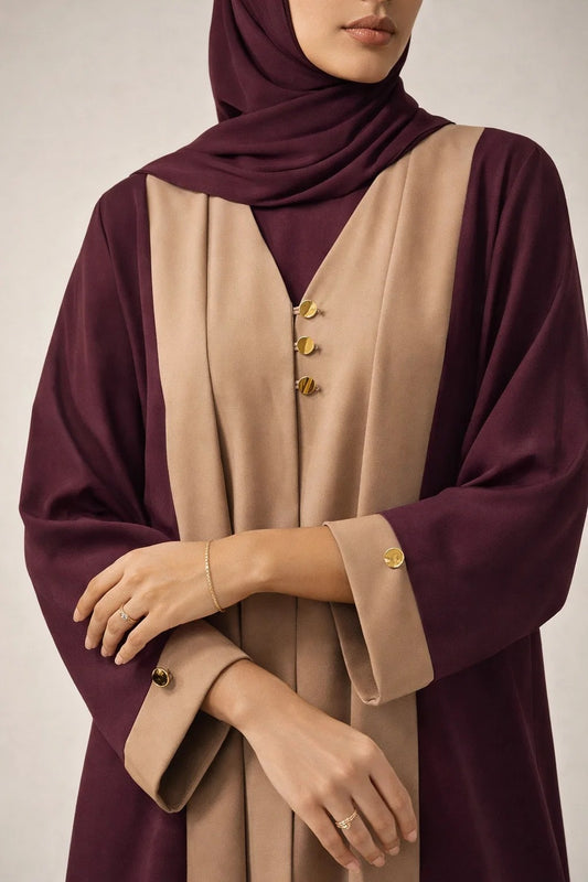 Maroon Ivra Abaya