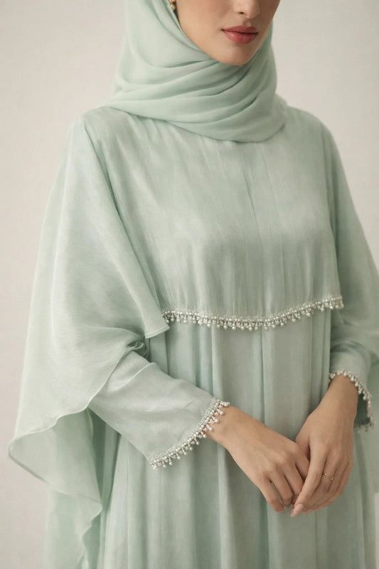 Mint Green Luxe Abaya