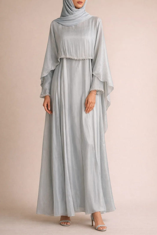 Ice Blue Luxe Abaya