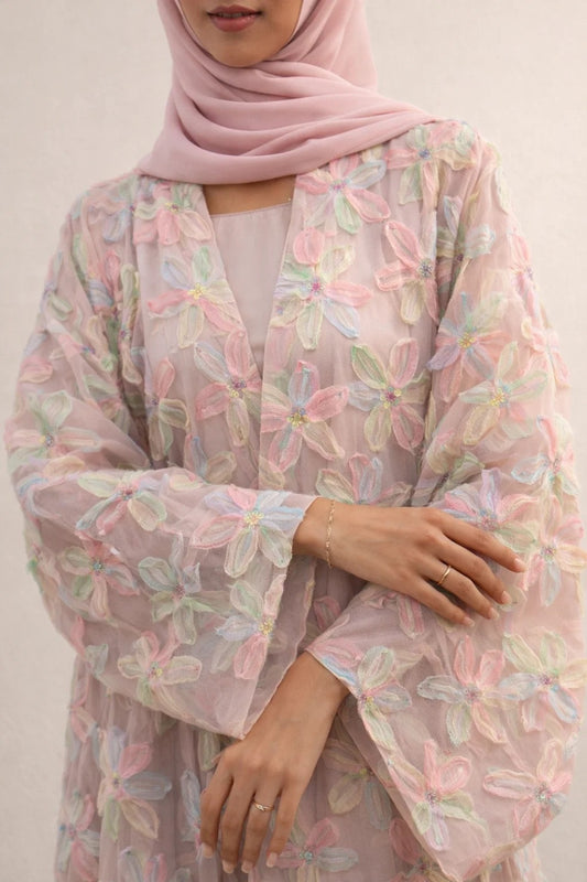 Pastel Petal Royale Abaya