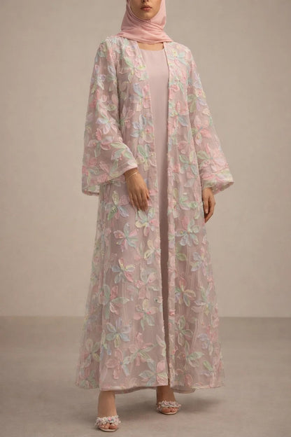 Pastel Petal Royale Abaya