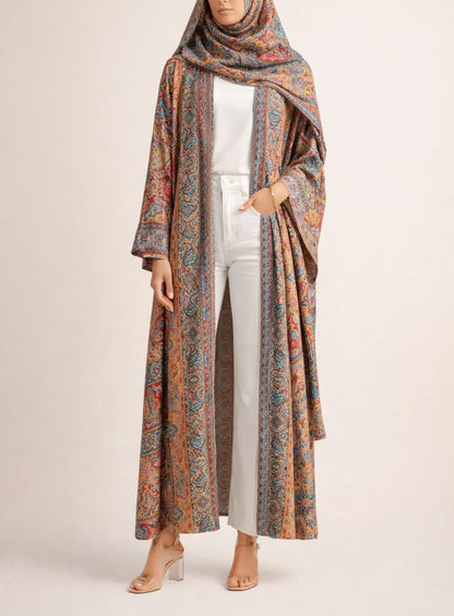 Orange Pashmina Abaya 10