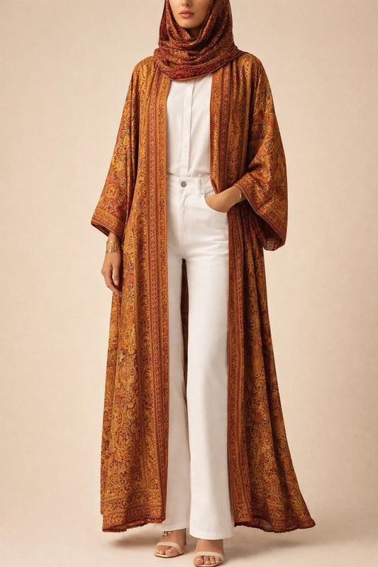 Orange Pashmina Abaya batch 3