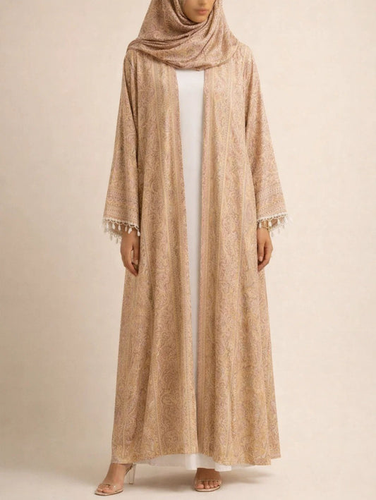 Pinkish Beige Pashmina Abaya batch 3