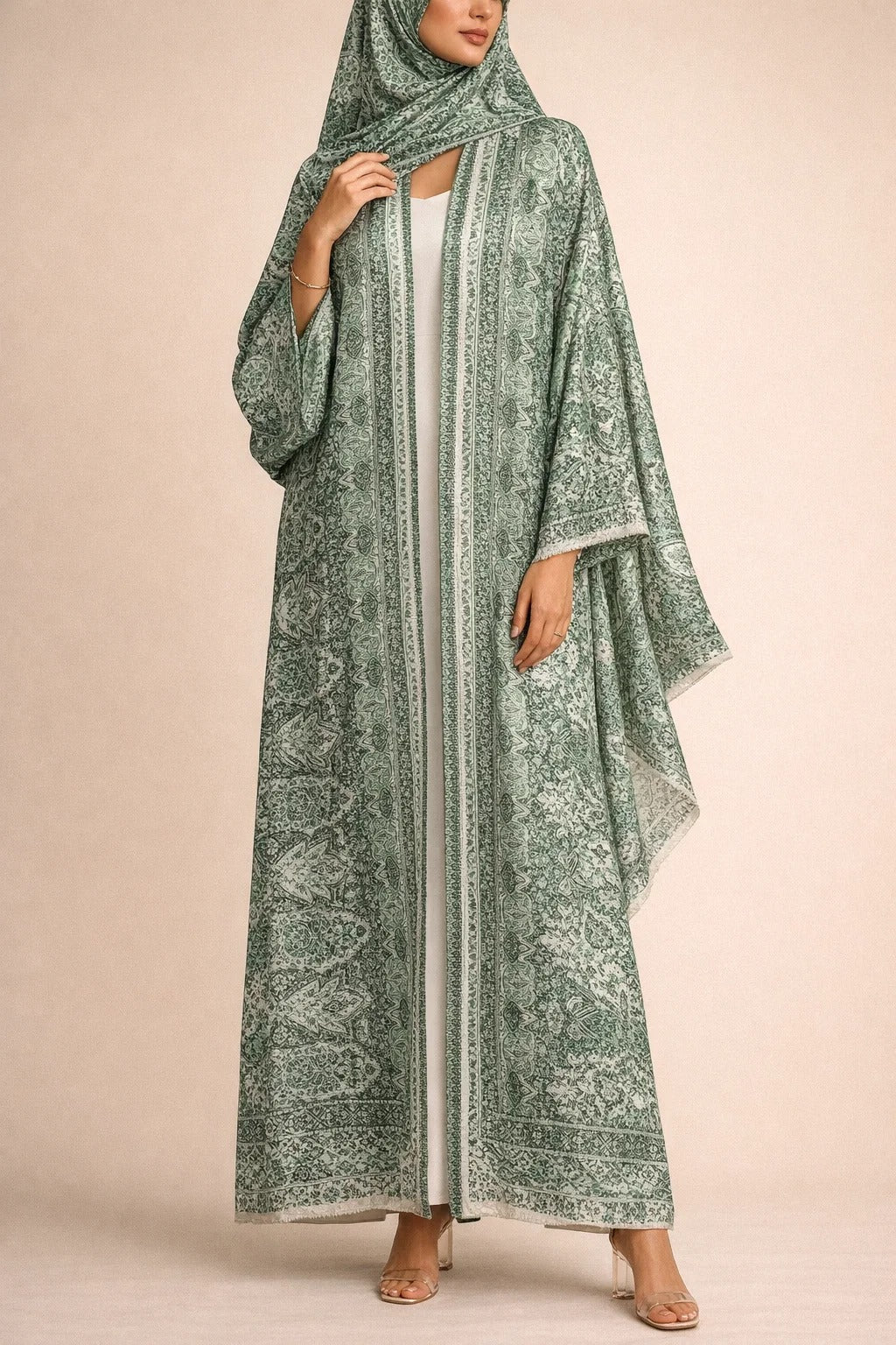 Green Pashmina Abaya batch 3