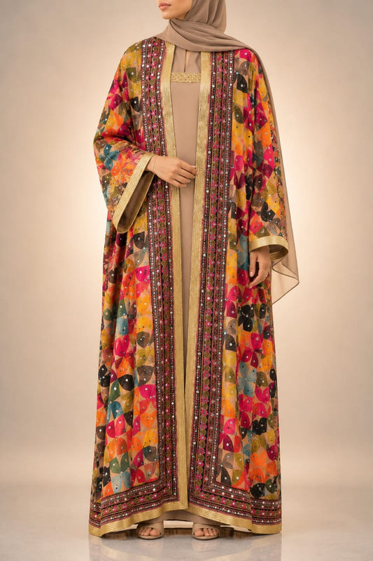 Multicolor Mosaic Zareen Abaya