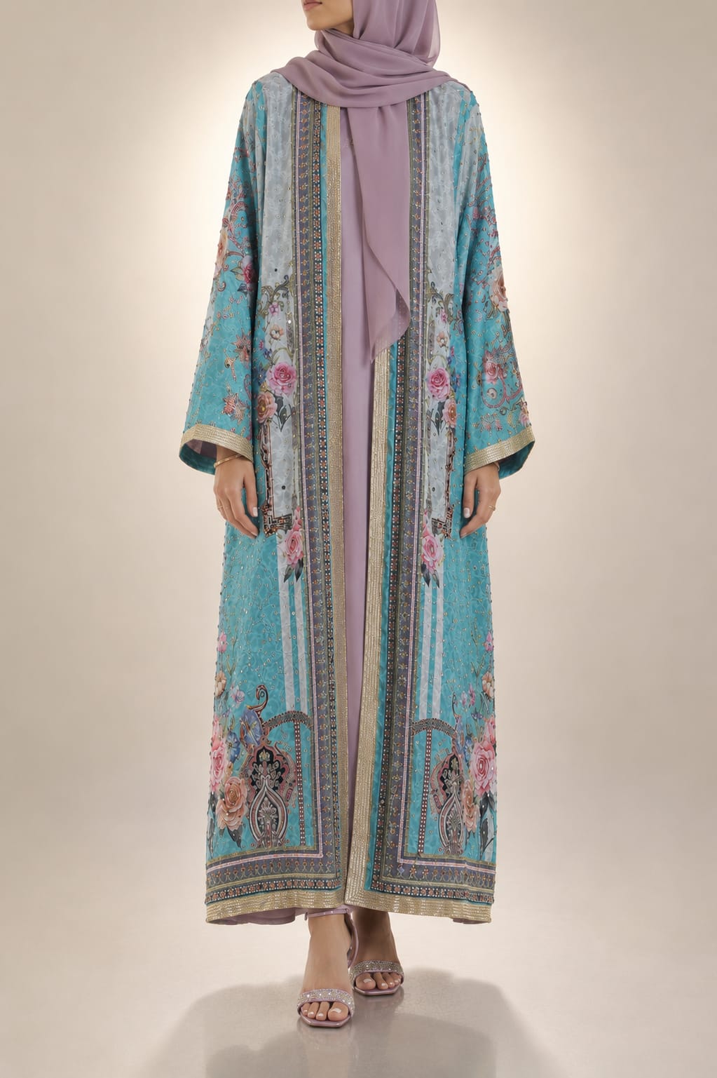 Turquoise Zareen Abaya