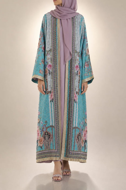 Turquoise Zareen Abaya