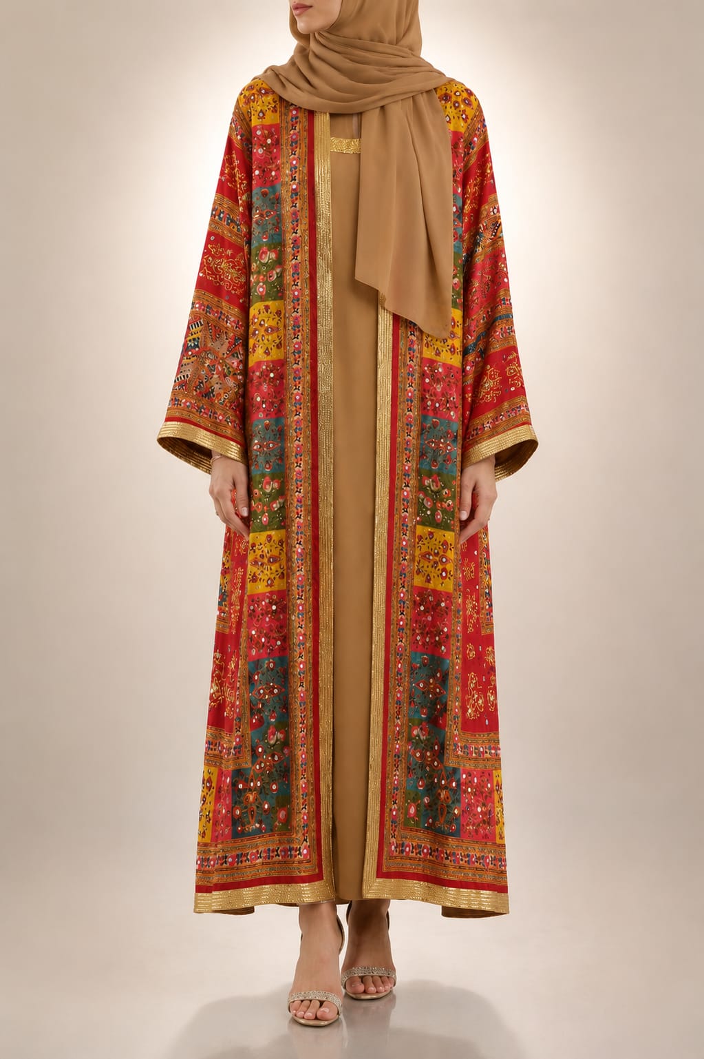 Rust Red Zareen Abaya