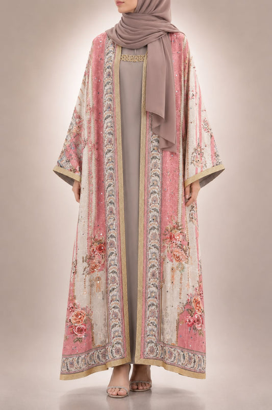 Desert Rose Zareen Abaya