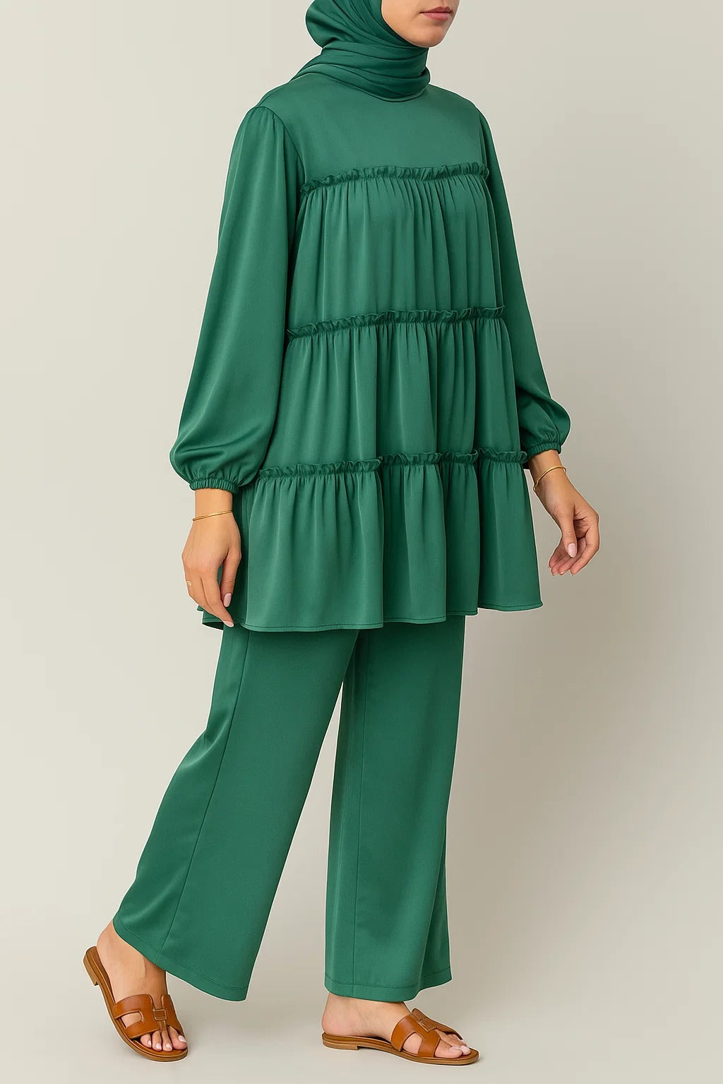 Emerald Green Tiered Coord Set
