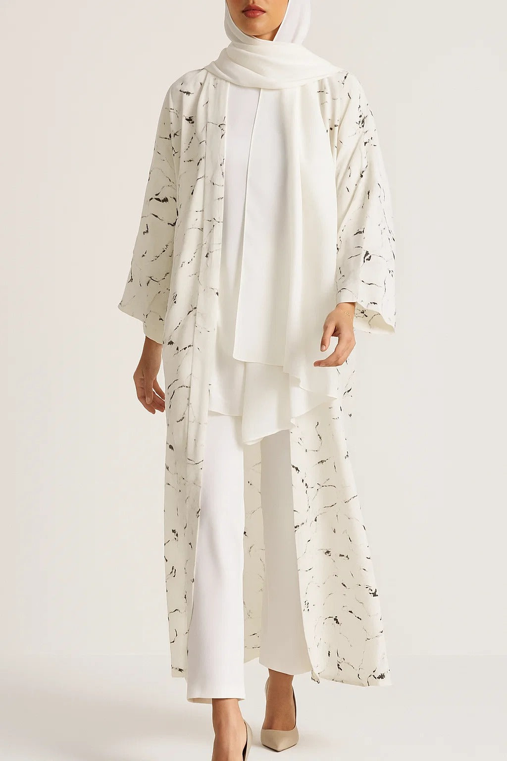 Minimalistic Printed Chiffon Abaya
