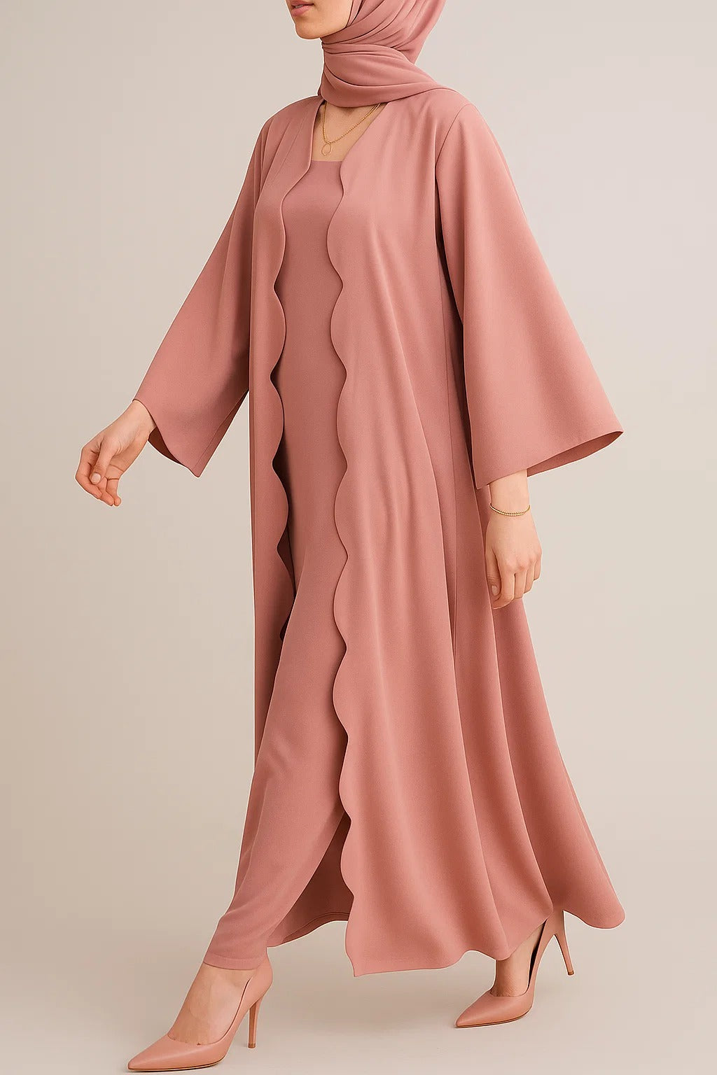 Pink Wave abaya