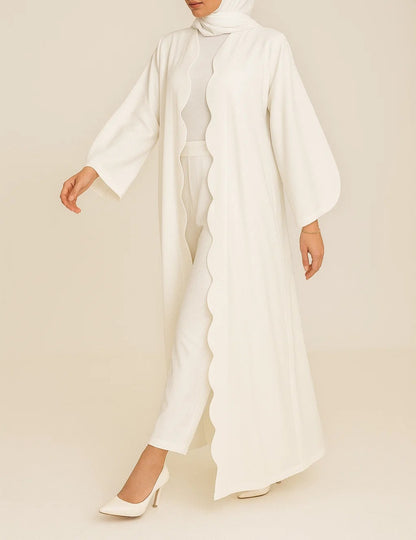 White Wave Abaya
